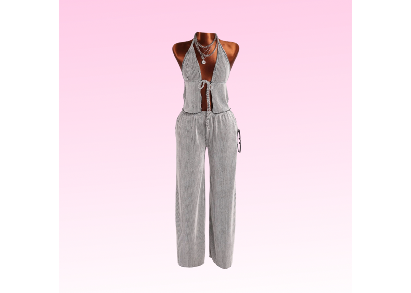 Serena Ribbed Two Piece Set - Washed Black