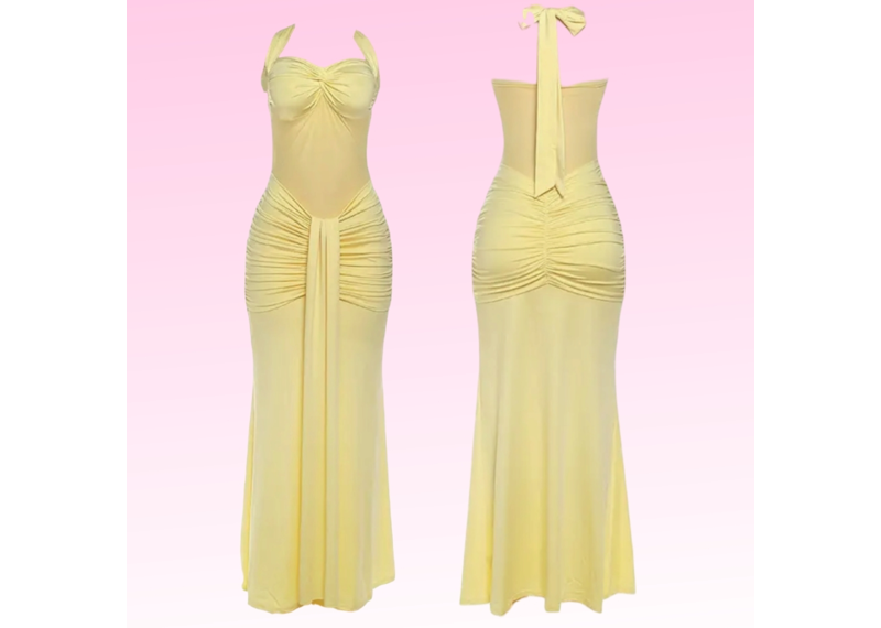 Alessia Runched Mesh Dress