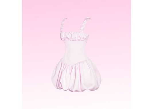 Be Mine Pink Satin Bubble Dress