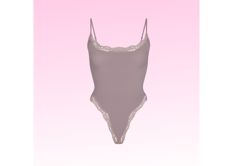 SKIMS Fits everybody lace cami bodysuit- ZINC