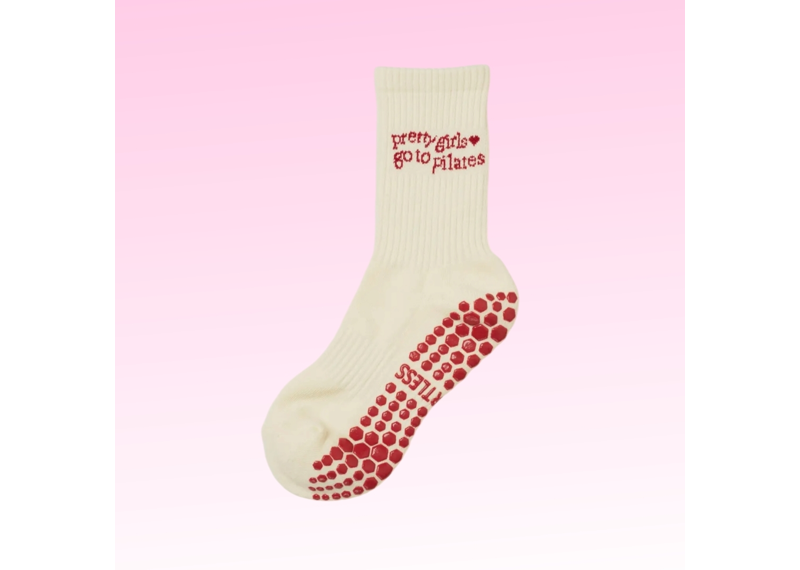 Pilates Girl Grip Socks - Red