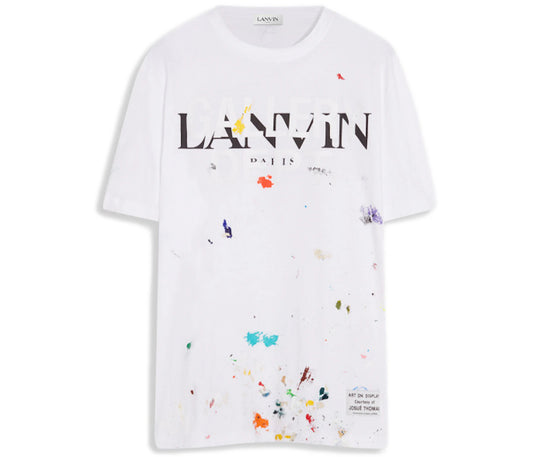 Lanvin x Gallery Dept. Logos Printed T-Shirt With Paint Marks White