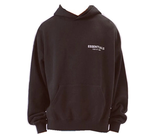 Fear of God Essentials Logo Pullover Hoodie Black