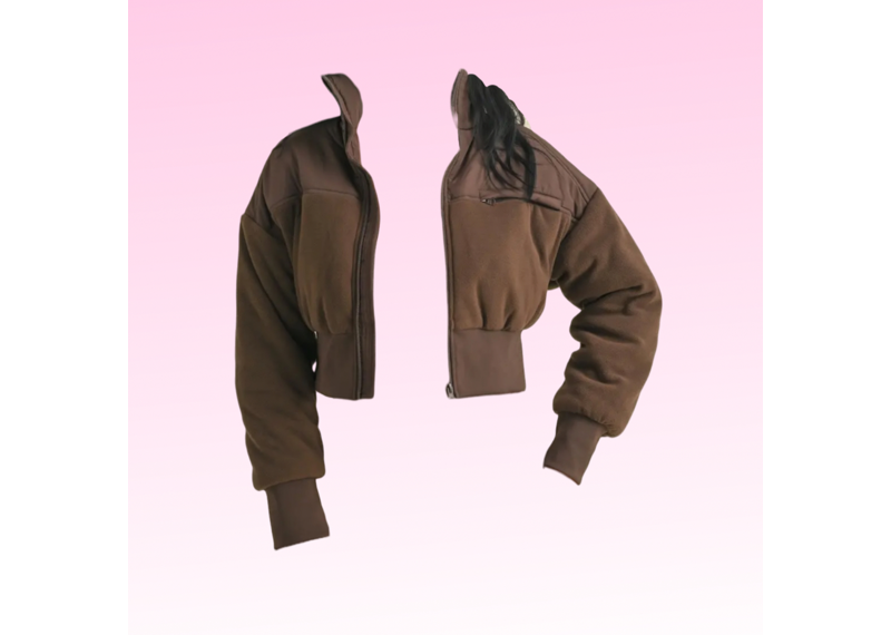 Cocoa Fleece Crop Jacket