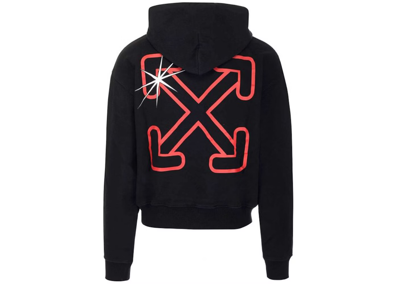 OFF-WHITE Starred Arrow Over Hoodie Black/Red