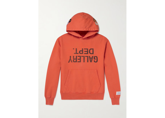 Gallery Dept Logo-Print Appliqued Cotton-Jersey Hoodie