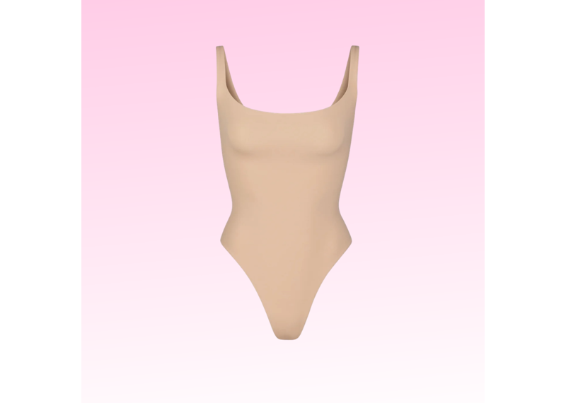 SKIMS Fits Everybody Square Neck Bodysuit- CLAY
