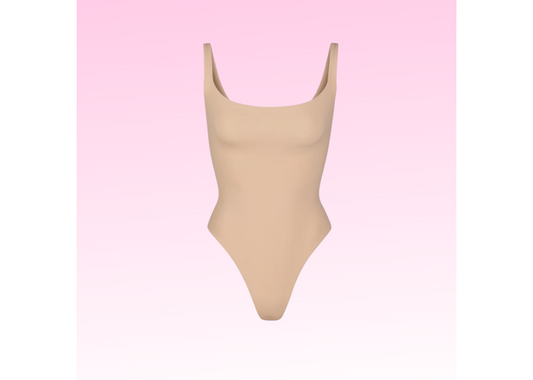 SKIMS Fits Everybody Square Neck Bodysuit- CLAY