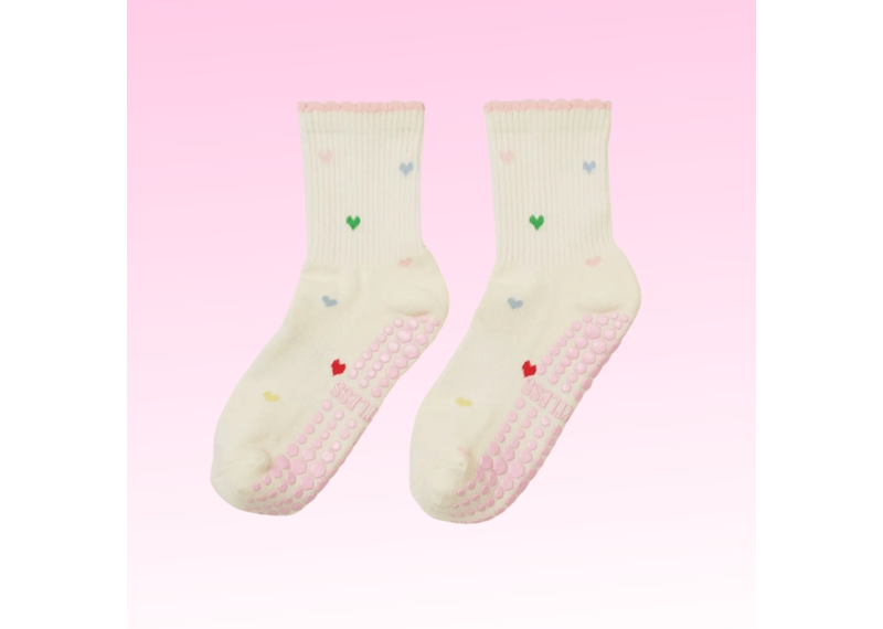 Mini Heart Petal Grip Socks