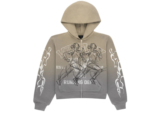 SANDSTORM GREY BOXY OVERSIZED ZIP UP JACKET