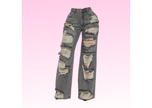 Better Off Ripped Jeans- WASHED GRAY