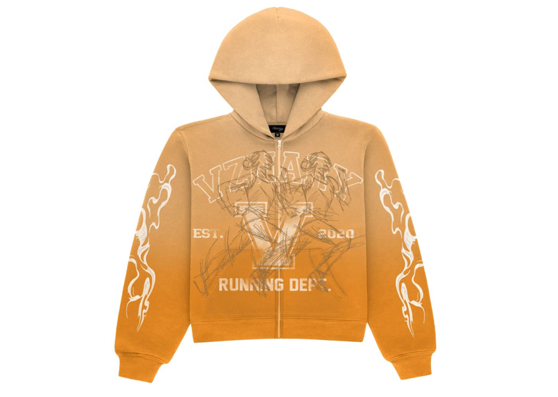 Boxy OverSized Zip Up Orange Cream