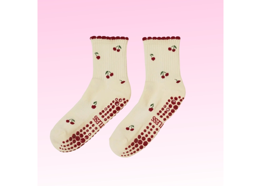 Little Cherry Petal Grip Socks