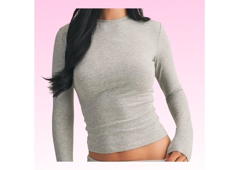 Soft Heather Knit Long Sleeve - Grey