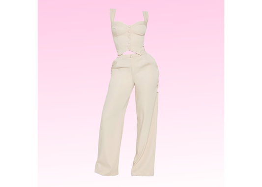 Business As Usual Pant Set - Taupe