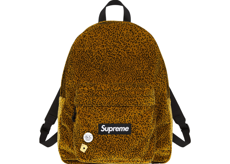 Supreme Leopard Velvet Backpack
