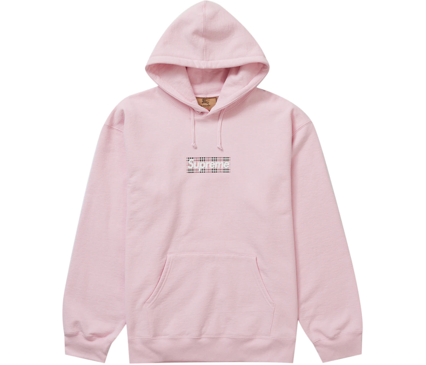 Supreme Burberry Box Logo Hooded Sweatshirt Light Pink