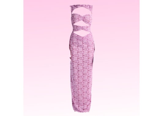 Sweetheart Floral Mesh Dress