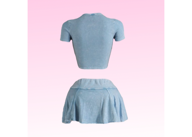 On Chill Ribbed Skirt Set