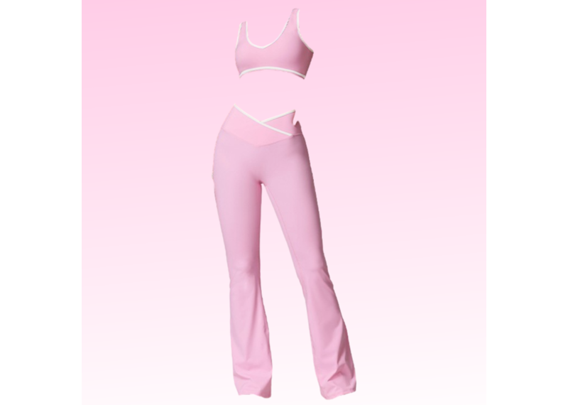 Contrasting Pink/ White Leggings