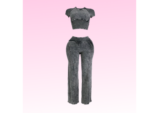 Came To Chill Set - Washed Black