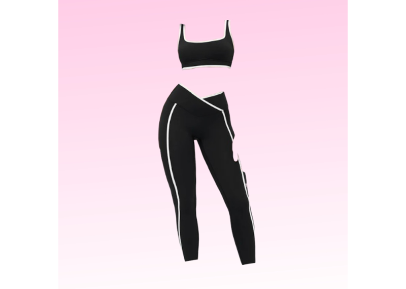 Contrasting Black/White Sports Bra