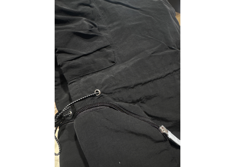 Wide Leg Combat Pants Black