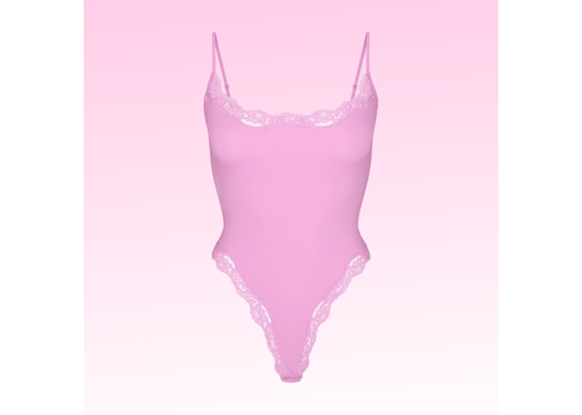 SKIMS Fits everybody lace cami bodysuit- BUBBLE GUM