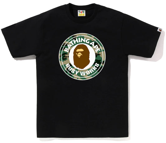 BAPE Woodland Camo Busy Works Tee Black