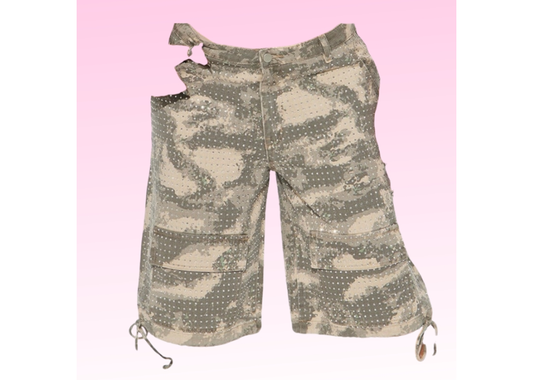 Camo Rhinestone Bermuda Short