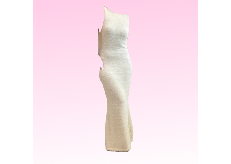 Fuzzy Knit Open Back Dress