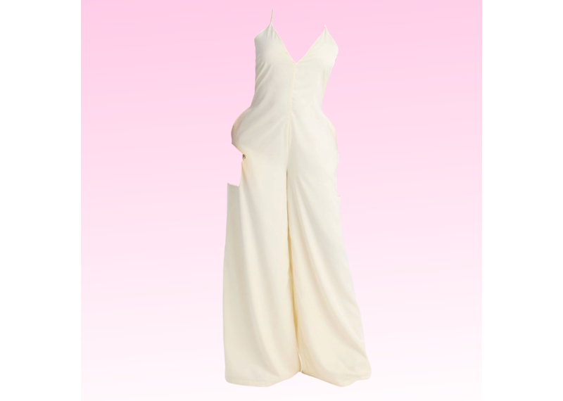 Soleli Satin Jumpsuit - Ivory