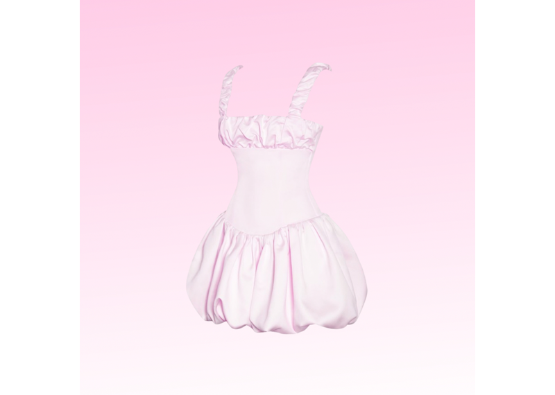Be Mine Pink Satin Bubble Dress