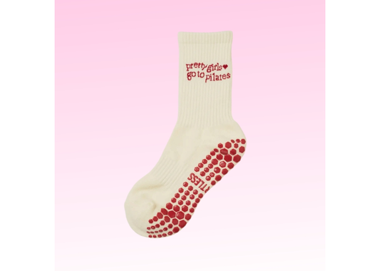 Pilates Girl Grip Socks - Red