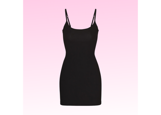 SKIMS SOFT LOUNGE MINI SLIP DRESS- ONYX