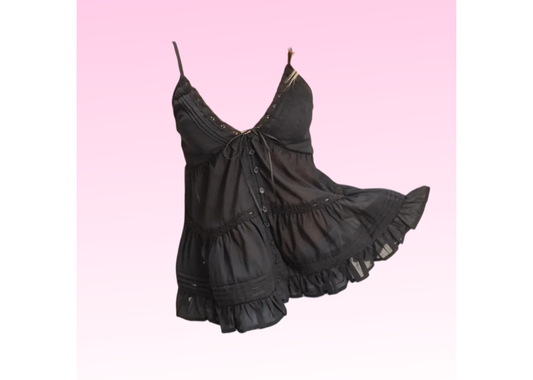 Delilah Babydoll Top - Black