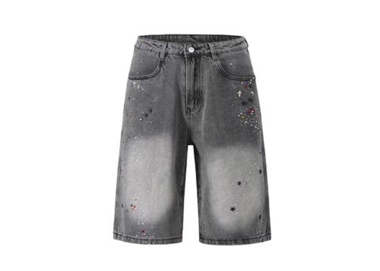 Baggy Gemstone Denim Shorts