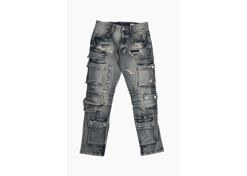 Utility Cargo Multi Denim Pants Stone Tint