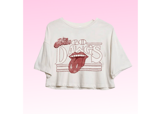 Rolling Stones Msu Bulldogs Cropped Tee