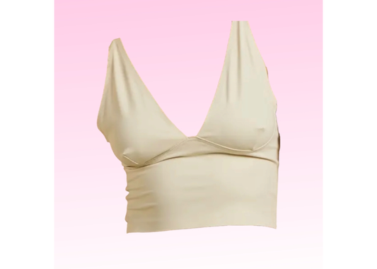 Soft Smoothing V-Neck Top - Bone