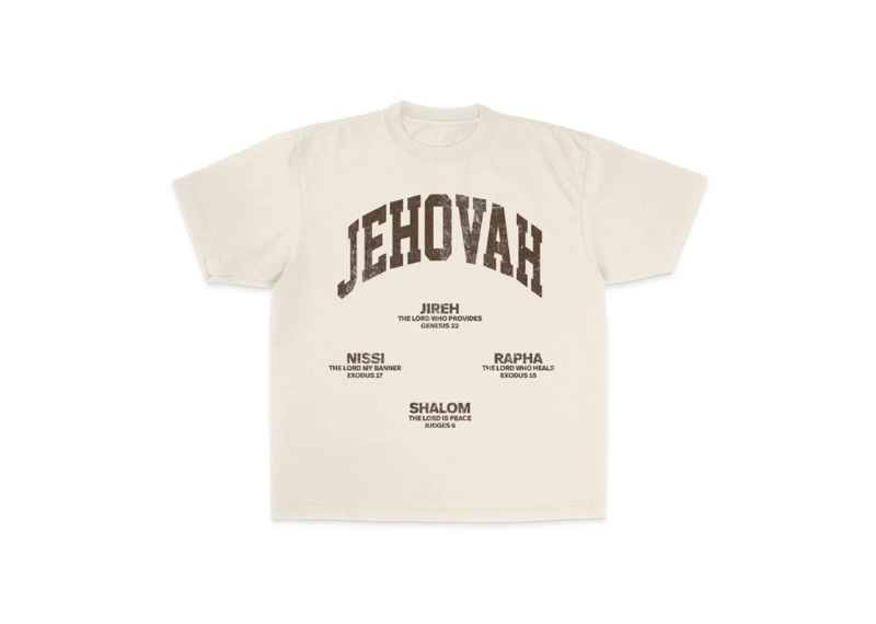 JEHOVAH Tee - Cream/Brown