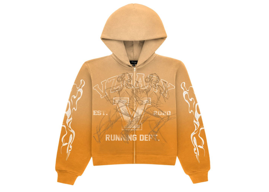 Boxy OverSized Zip Up Orange Cream