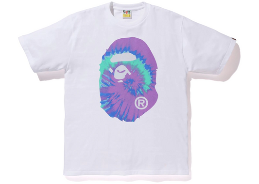BAPE Pigment Tie Dye Big Ape Head Tee White/Purple