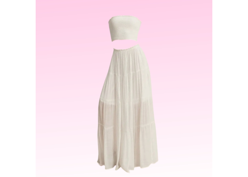 Dreamy Tube Top Skirt Set - White