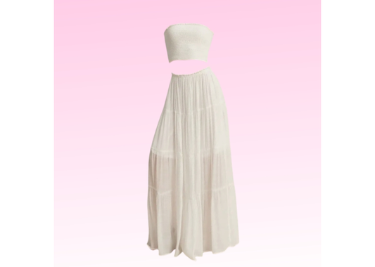 Dreamy Tube Top Skirt Set - White
