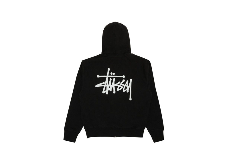 Stussy Basic Logo Zip Up Hoodie Black