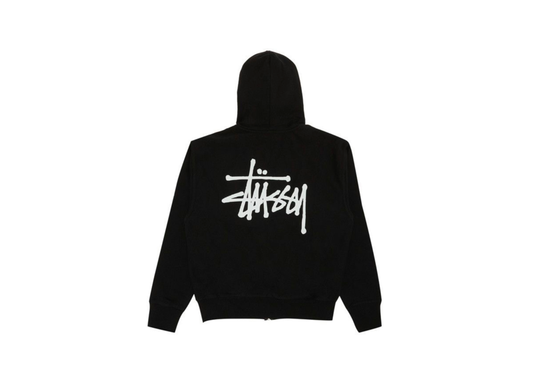 Stussy Basic Logo Zip Up Hoodie Black