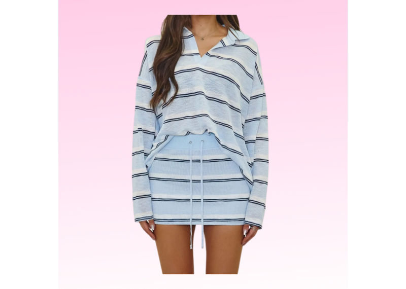 Lightweight Stripe Knit Set