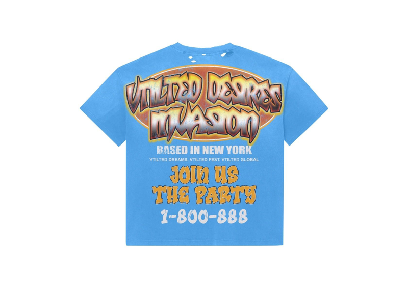 V Tilited “1-800” Blue Tee