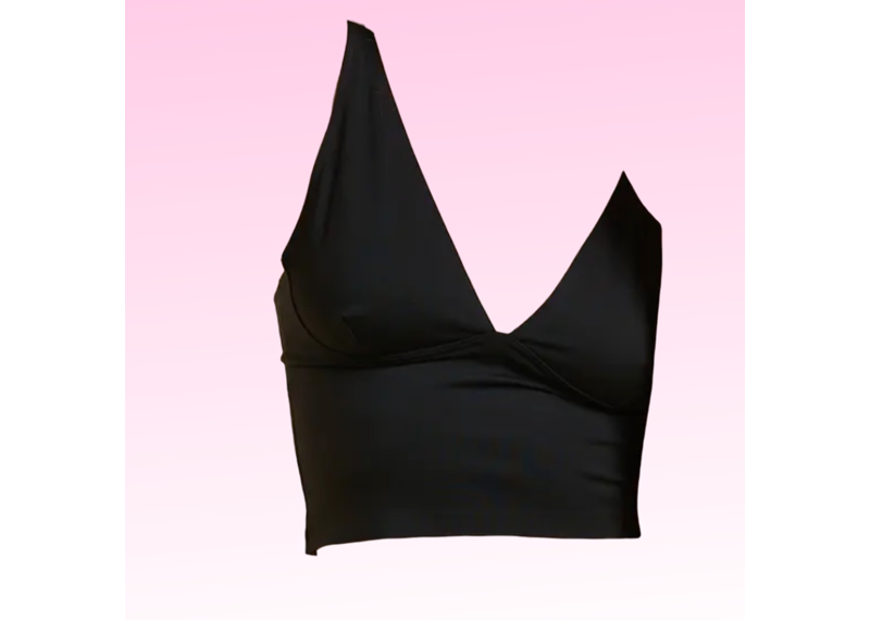 Soft Smoothing V-Neck Top - Black